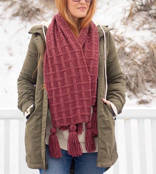Lattice Seed Stitch Scarf Knitting Pattern