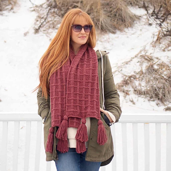 Lattice Seed Stitch Scarf Knitting Pattern