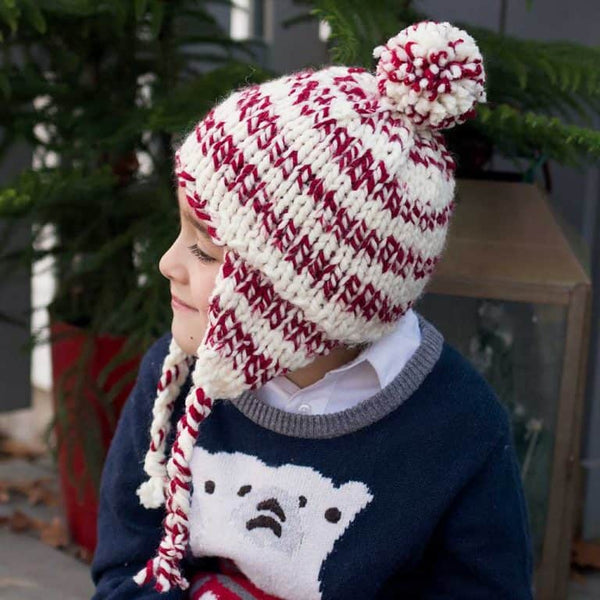 Kids Chunky Ear Flap Hat Knitting Pattern