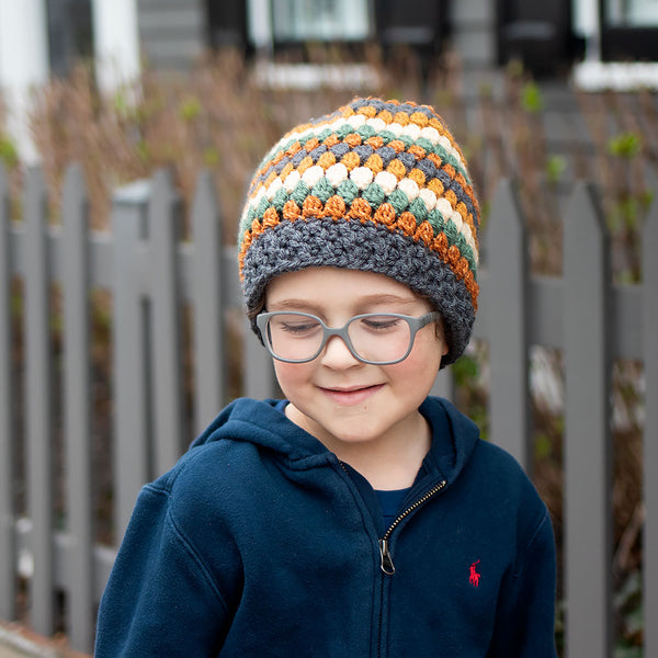 Kids Granny Stripe Hat Crochet Pattern