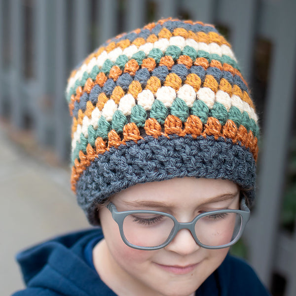 Kids Granny Stripe Hat Crochet Pattern