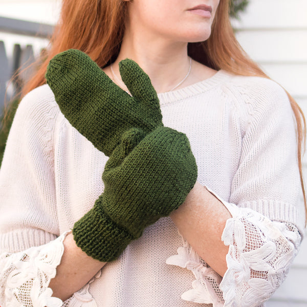 Flat Knit Mittens