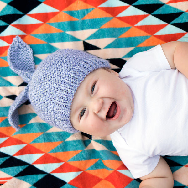 Flat Knit Bunny Hat