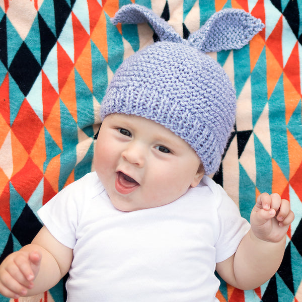 Flat Knit Bunny Hat