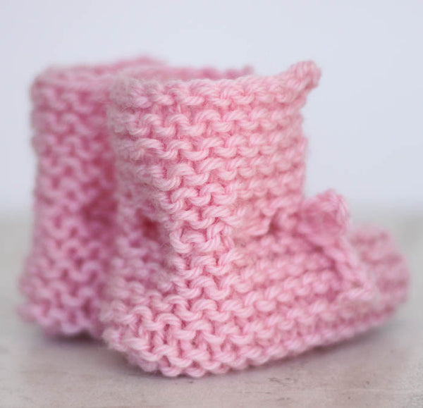 Flat Knit Newborn Booties Knitting Pattern