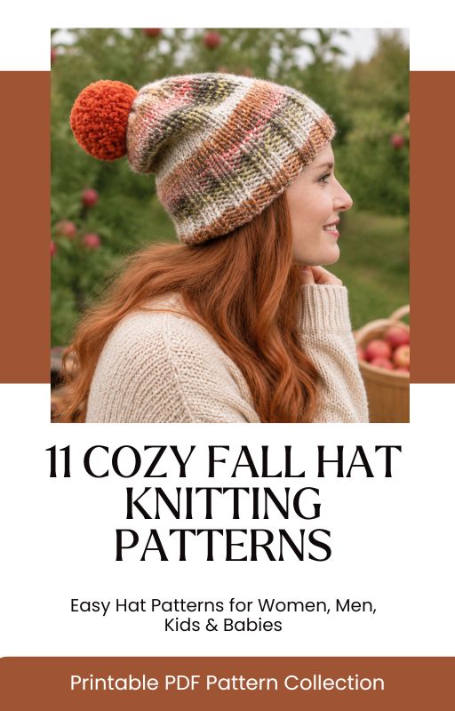 11 Cozy Fall Hat Knitting Patterns Bundle ($37.25 value!)