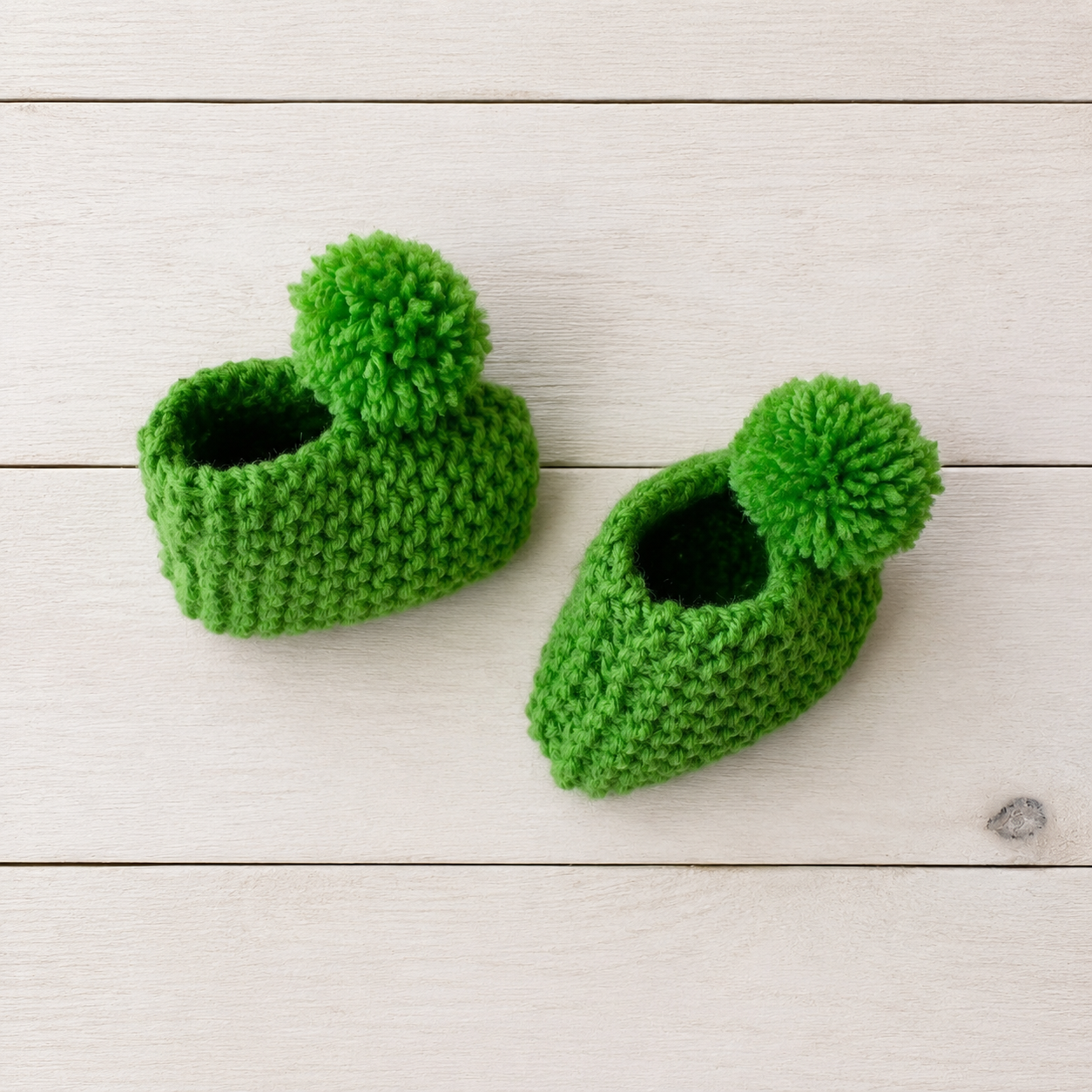 1 Hour Easy Flat Knit Baby Booties Knitting Pattern