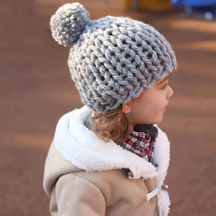 30-Minute Flat Knit Kids Hat Knitting Pattern