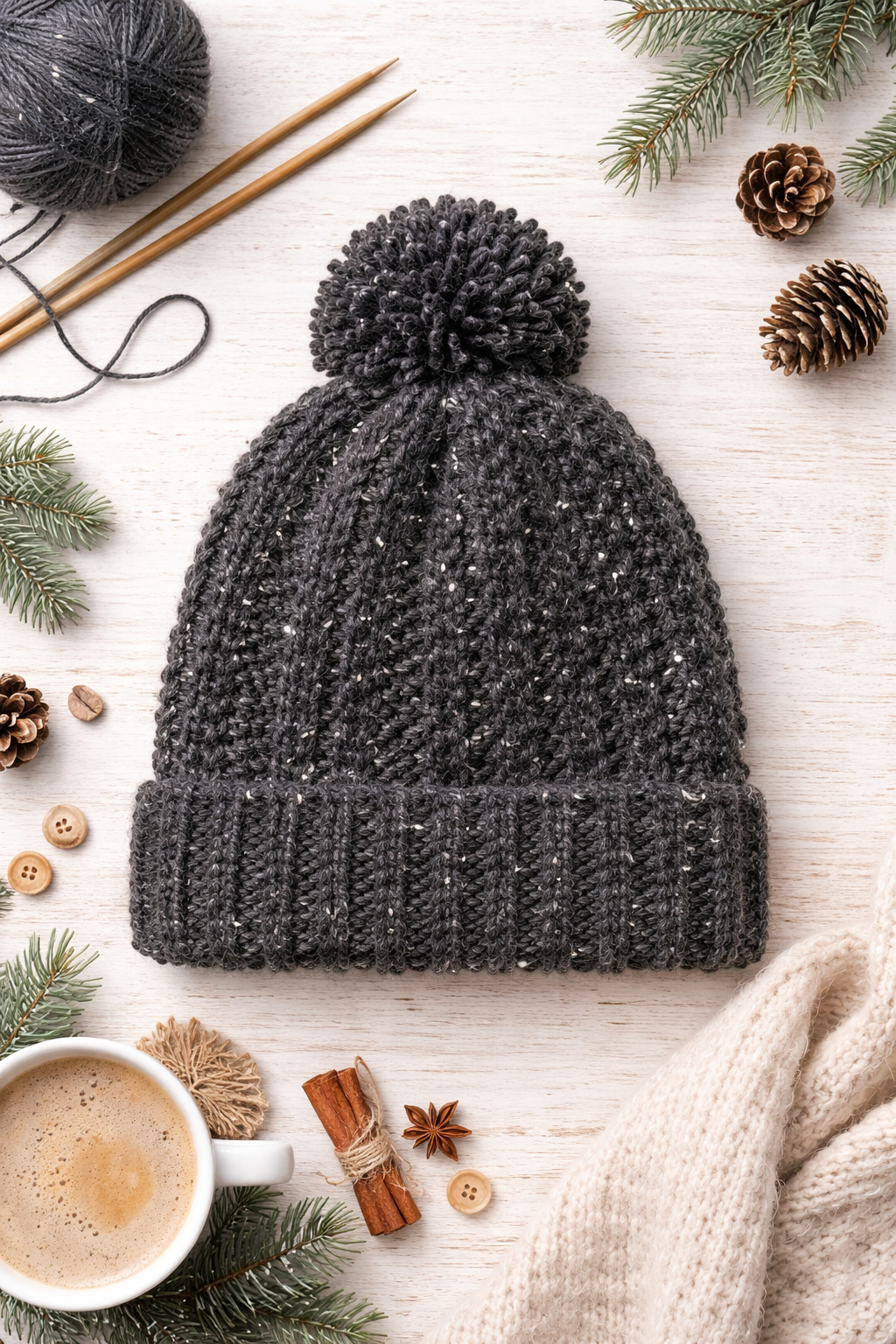 3-Hour Chunky Ribbed Hat Knitting Pattern