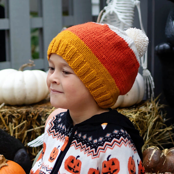 Kids Candy Corn Hat Knitting Pattern