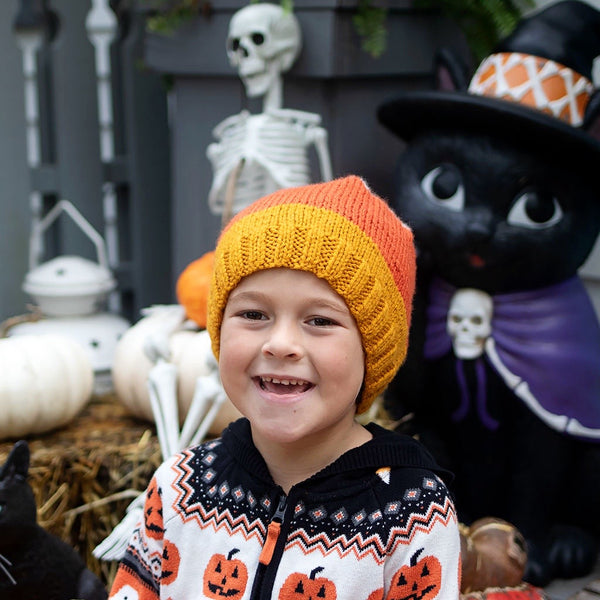Kids Candy Corn Hat Knitting Pattern