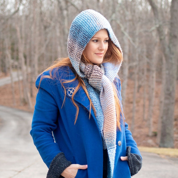 Hooded Scarf Knitting Pattern