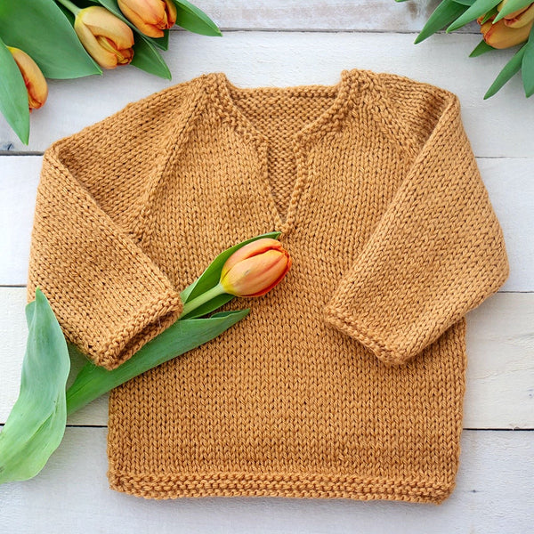 Easy Baby Pullover Sweater Knitting Pattern