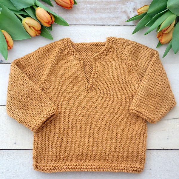 Easy Baby Pullover Sweater Knitting Pattern