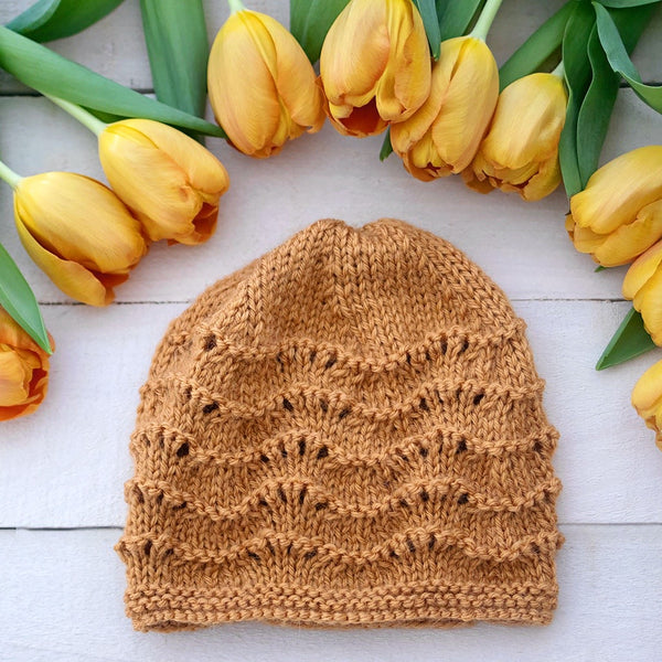 Feather and Fan Baby Hat Knitting Pattern