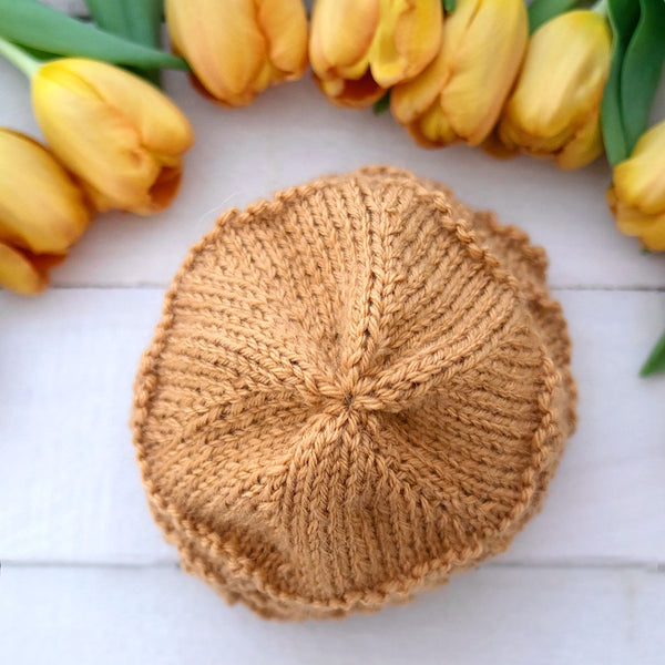 Feather and Fan Baby Hat Knitting Pattern