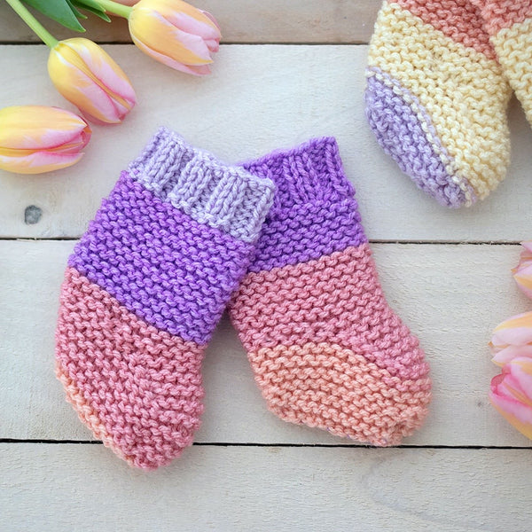 Easy Flat Knit Baby Socks