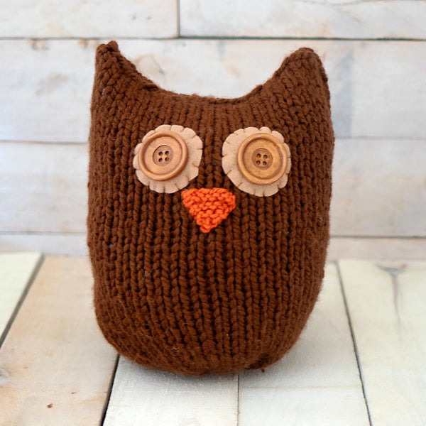 Knit Owl Plush from One Square Pattern