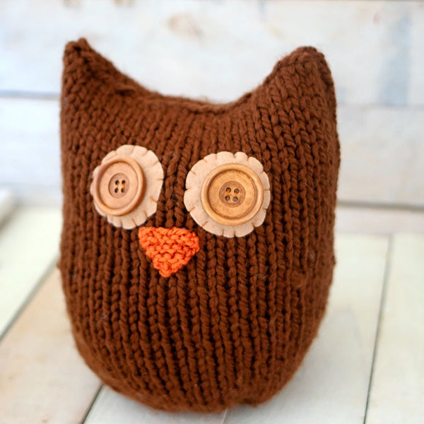 Knit Owl Plush from One Square Pattern