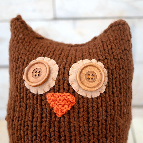 Knit Owl Plush from One Square Pattern