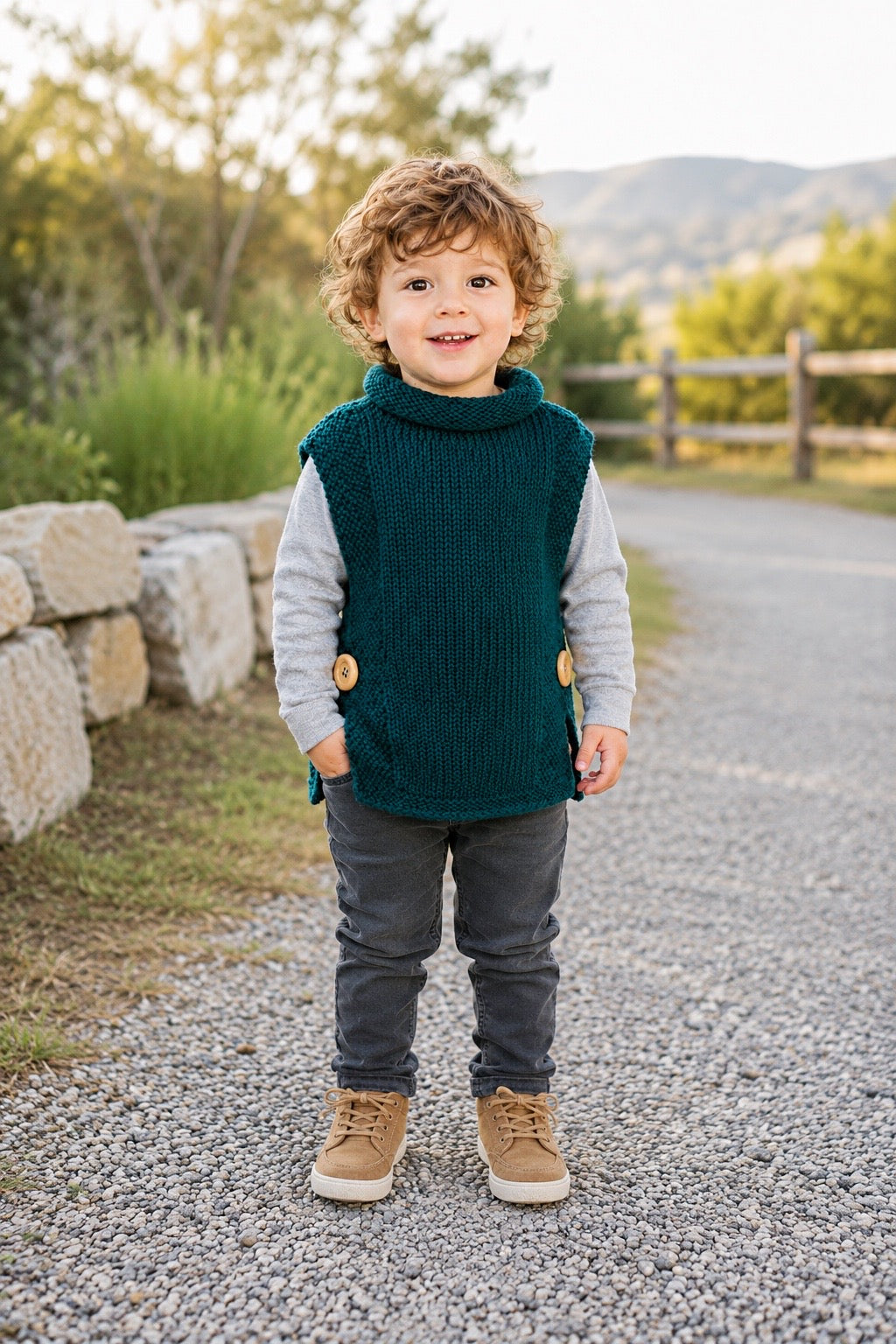 Easy Toddler Sleeveless Sweater Knitting Pattern