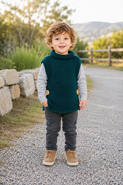 Easy Toddler Sleeveless Sweater Knitting Pattern