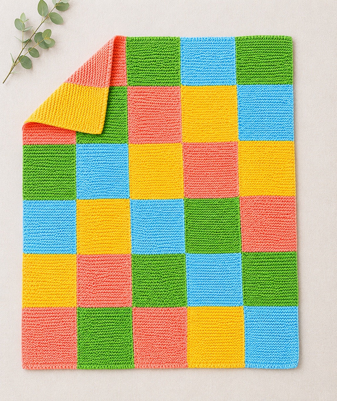 Easy Garter Stitch Baby Blanket Knitting Pattern