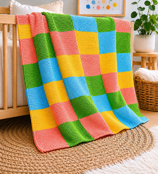 Easy Garter Stitch Baby Blanket Knitting Pattern