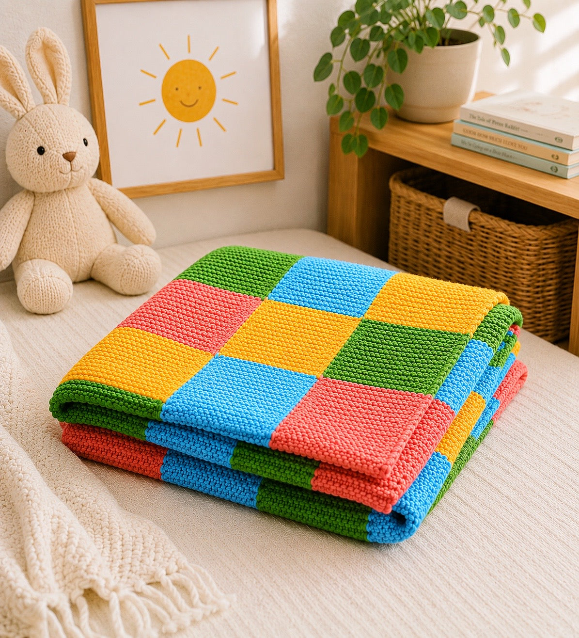 Easy Garter Stitch Baby Blanket Knitting Pattern