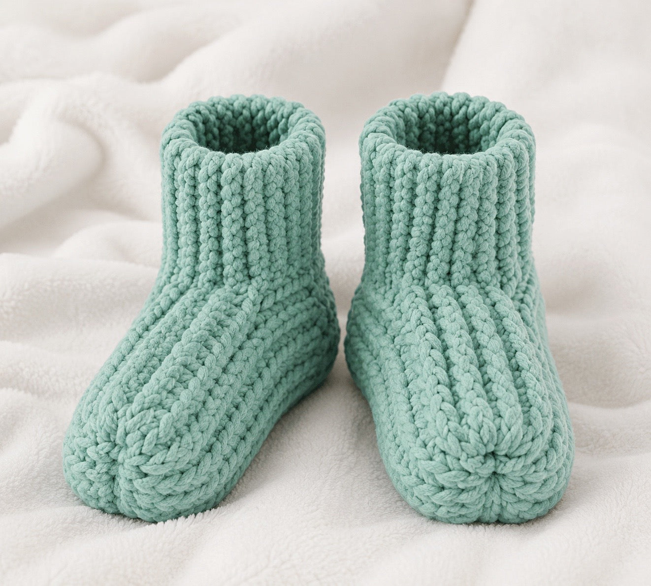 Easy Knit Bootie Slippers Pattern for Women