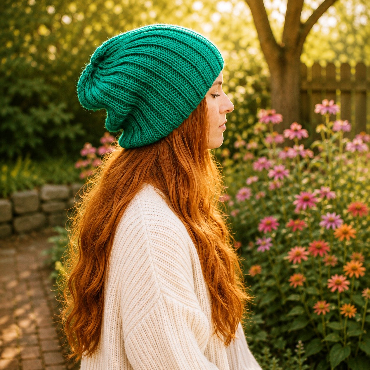 Easy Slouch Beanie Knitting Pattern