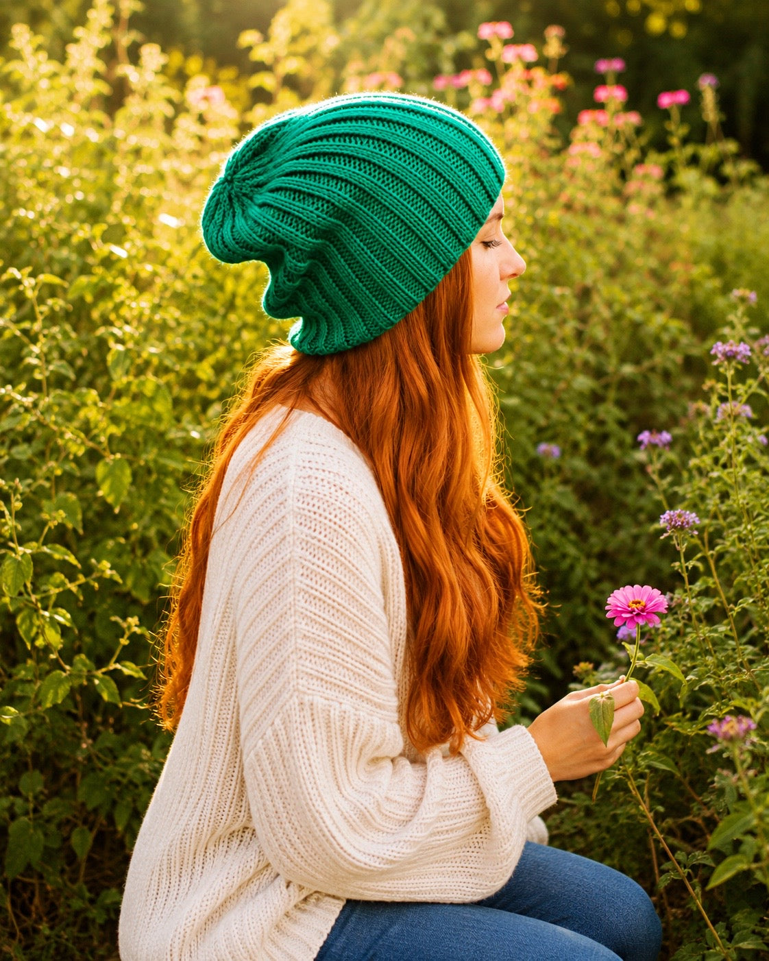 Easy Slouch Beanie Knitting Pattern