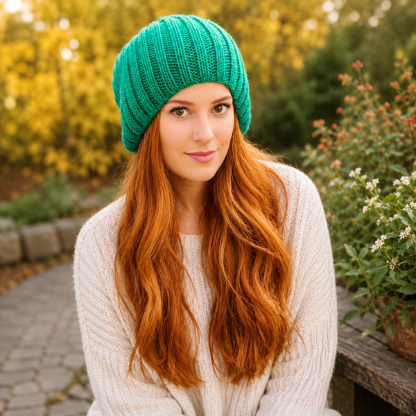 Easy Slouch Beanie Knitting Pattern