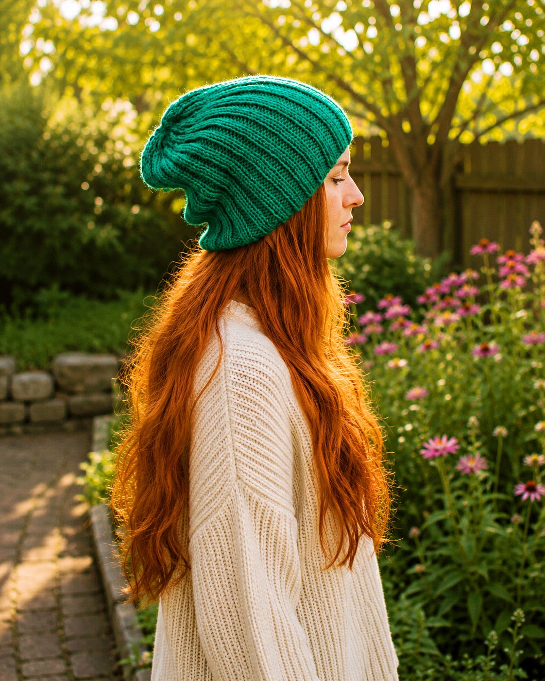 Easy Slouch Beanie Knitting Pattern