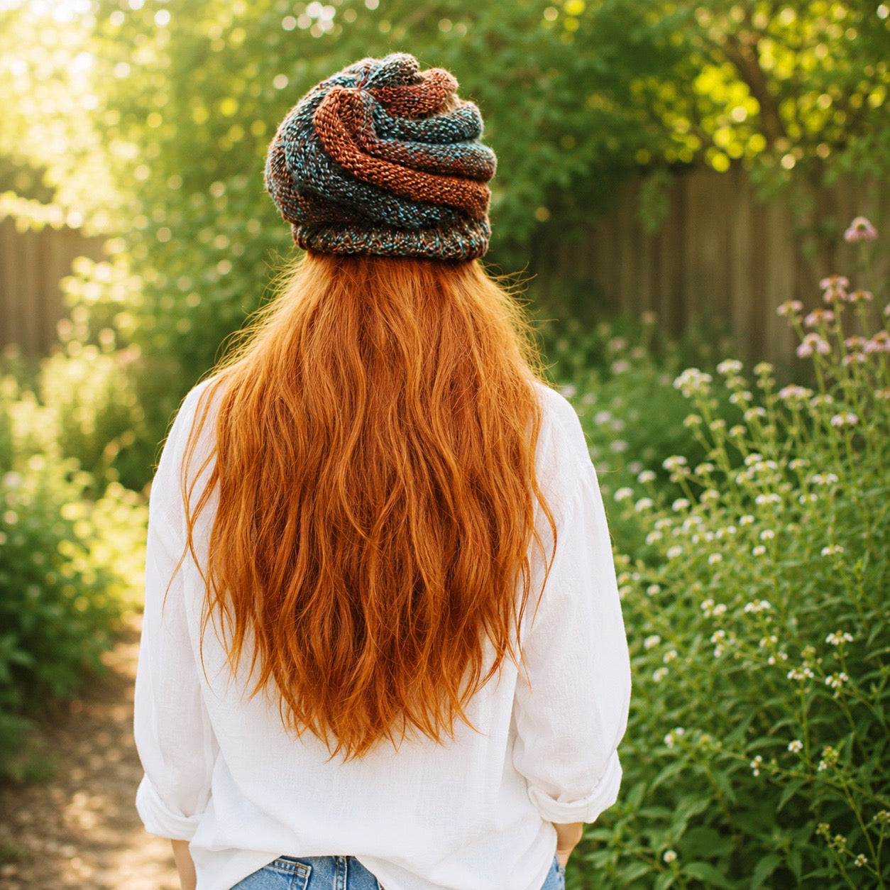 Easy Flat Knit Swirl Hat Knitting Pattern
