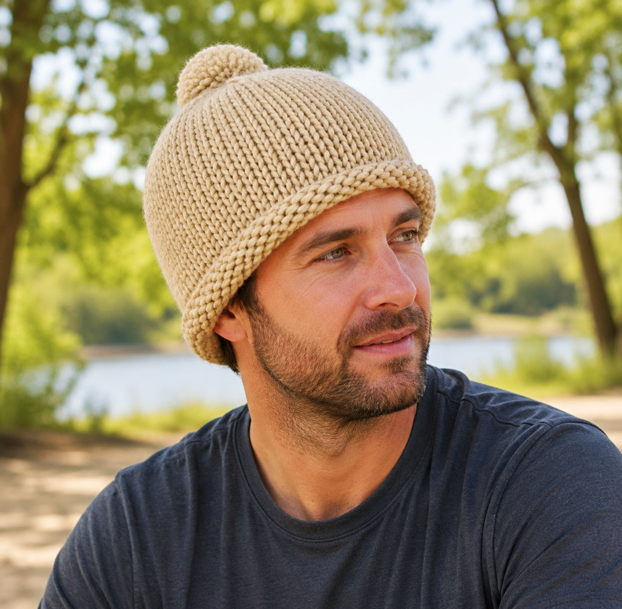 1 Hour Men's Hat Knitting Pattern
