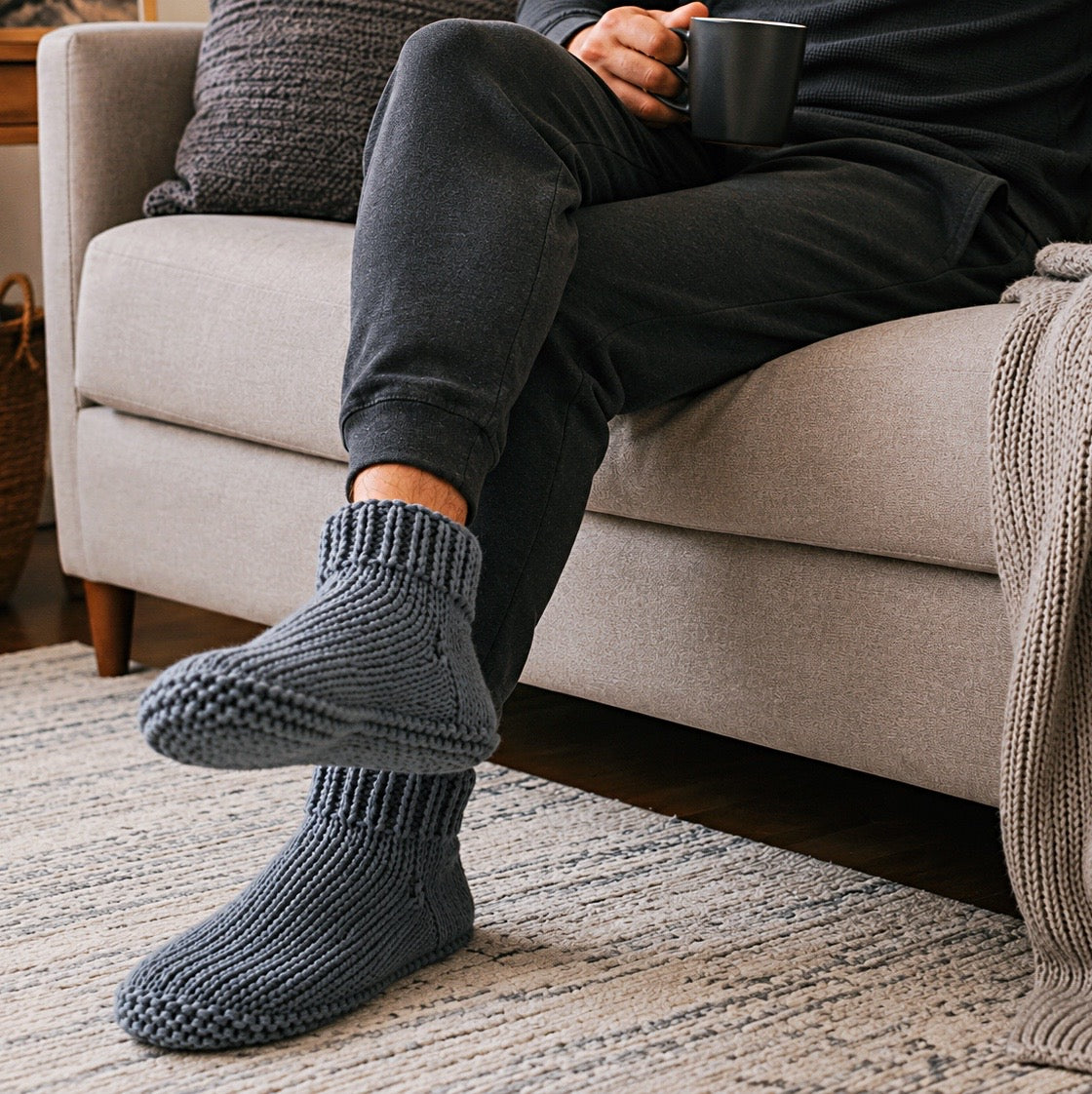 Flat Knit Men's Slippers