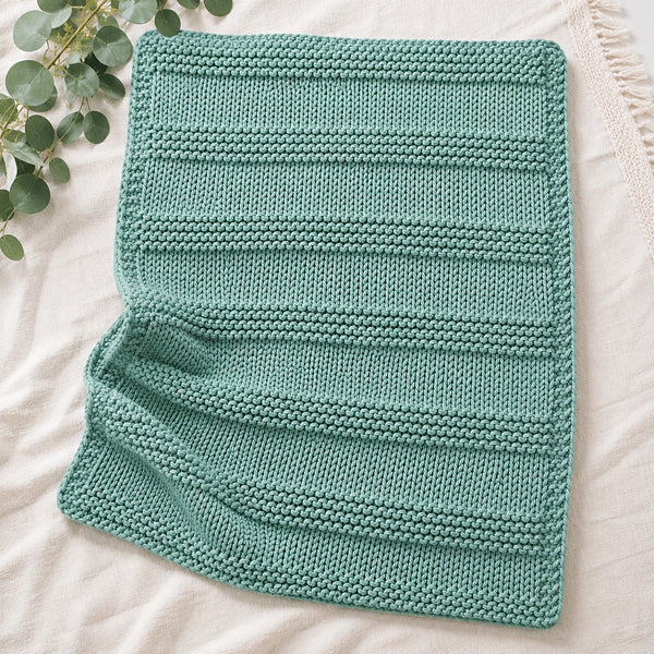 Easy Garter Stripe Baby Blanket Knitting Pattern