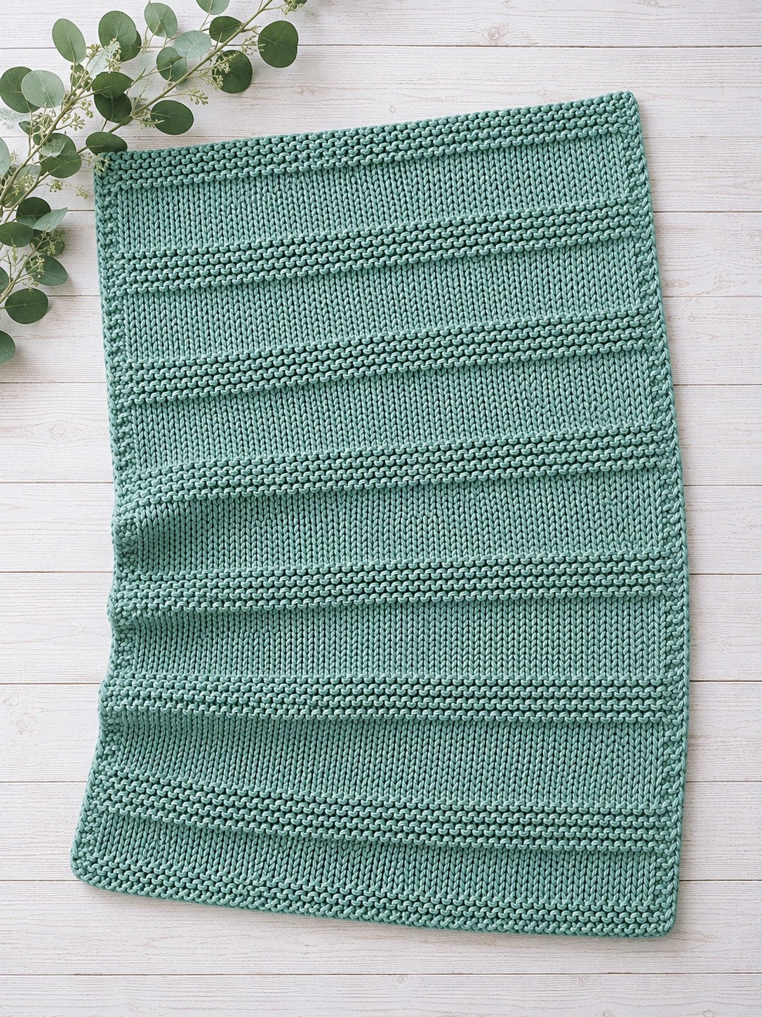 Easy Garter Stripe Baby Blanket Knitting Pattern