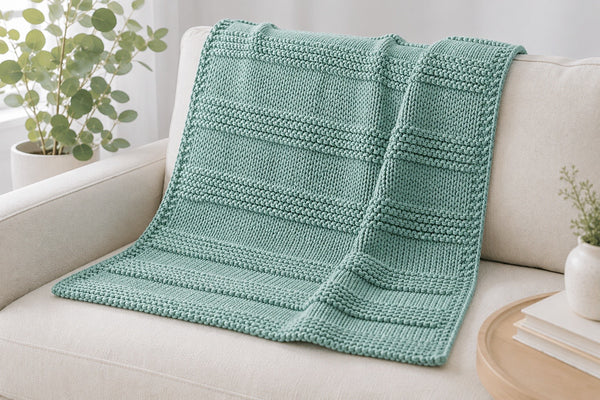 Easy Garter Stripe Baby Blanket Knitting Pattern