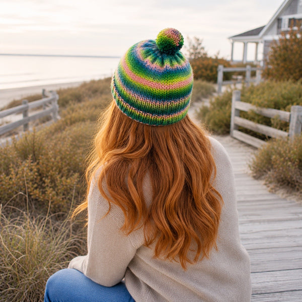 Easy Striped Hat Knitting Pattern