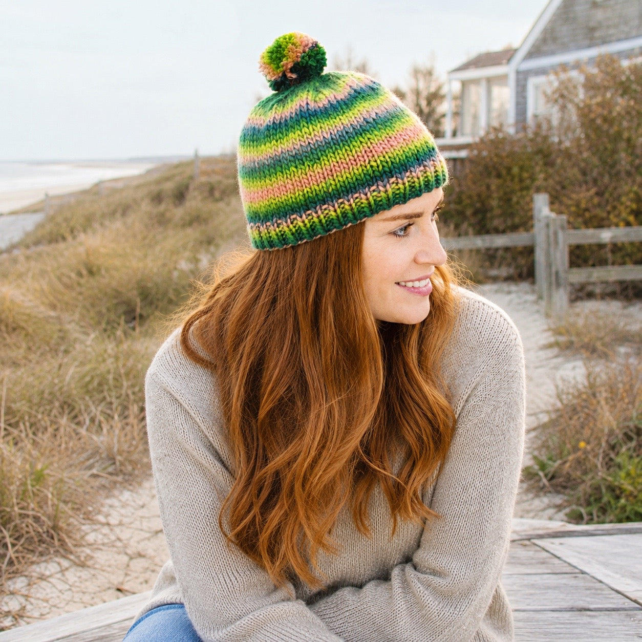 Easy Striped Hat Knitting Pattern