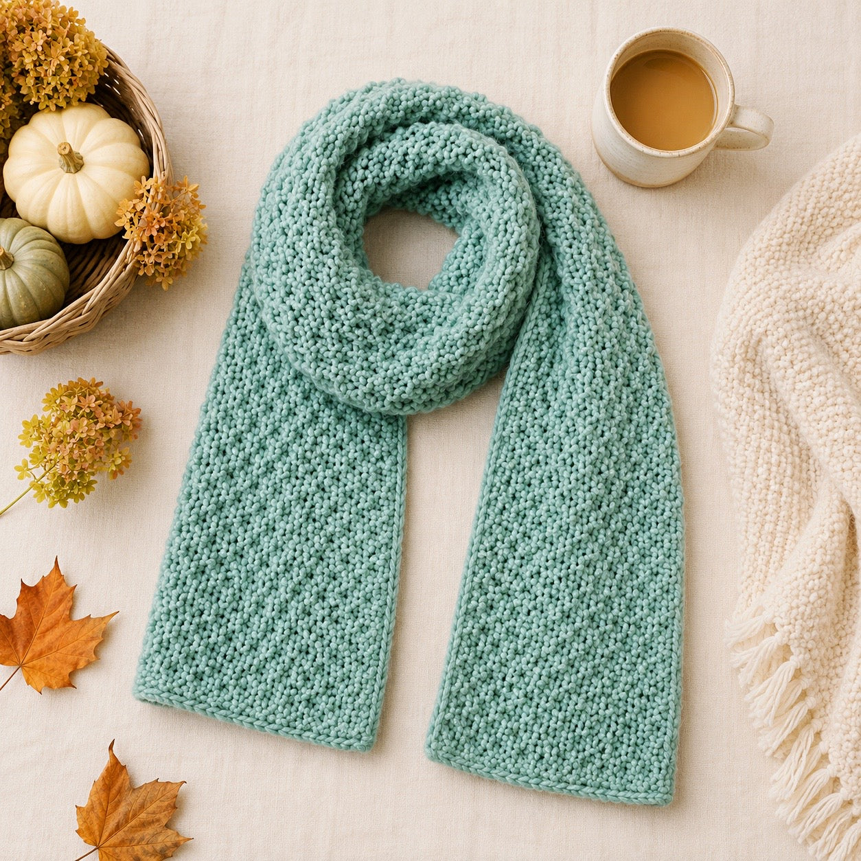 Easy Woven Stitch Scarf Knitting Pattern