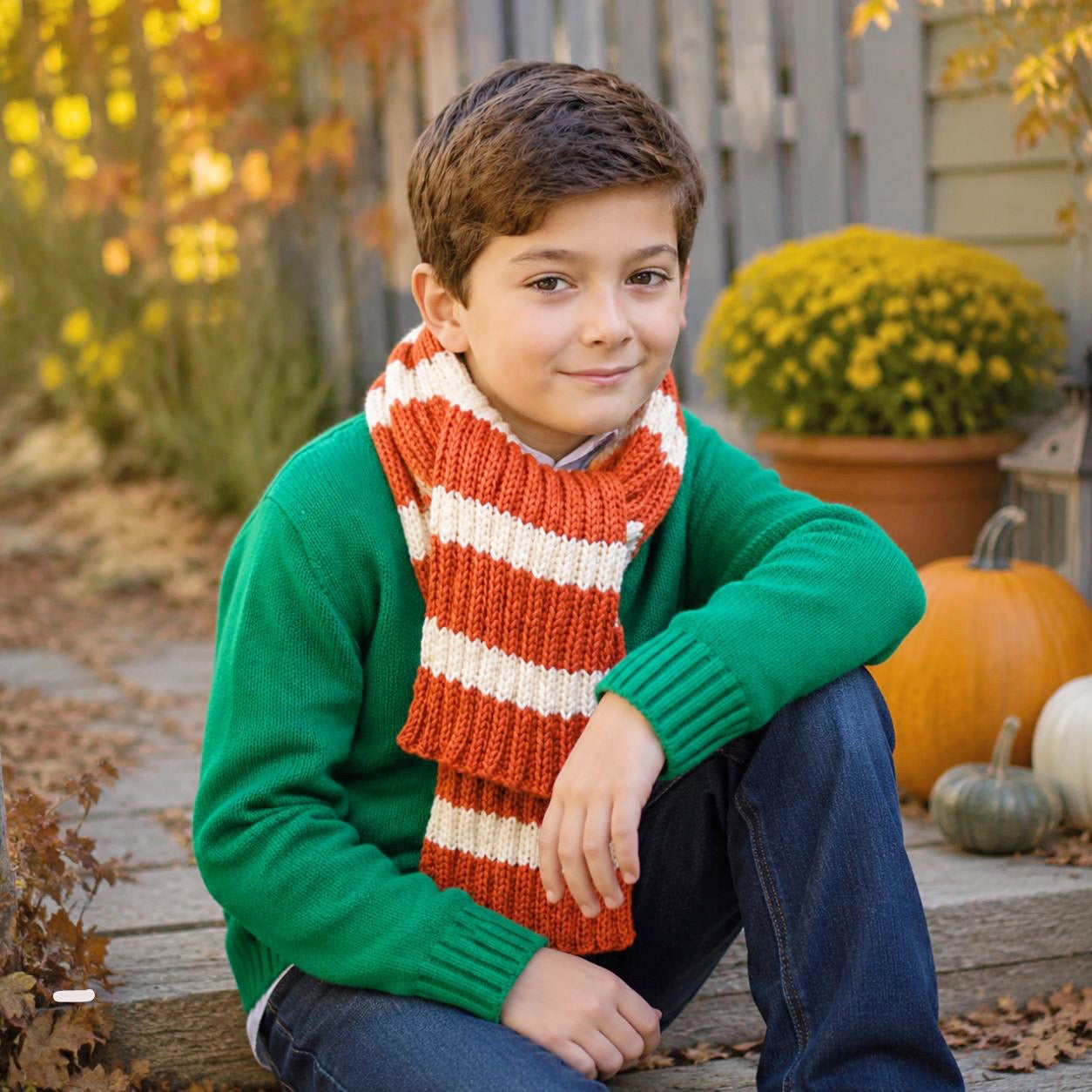 Easy Stripe Scarf Knitting Pattern for Kids