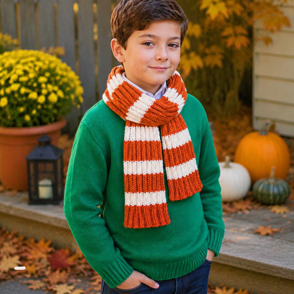 Easy Stripe Scarf Knitting Pattern for Kids