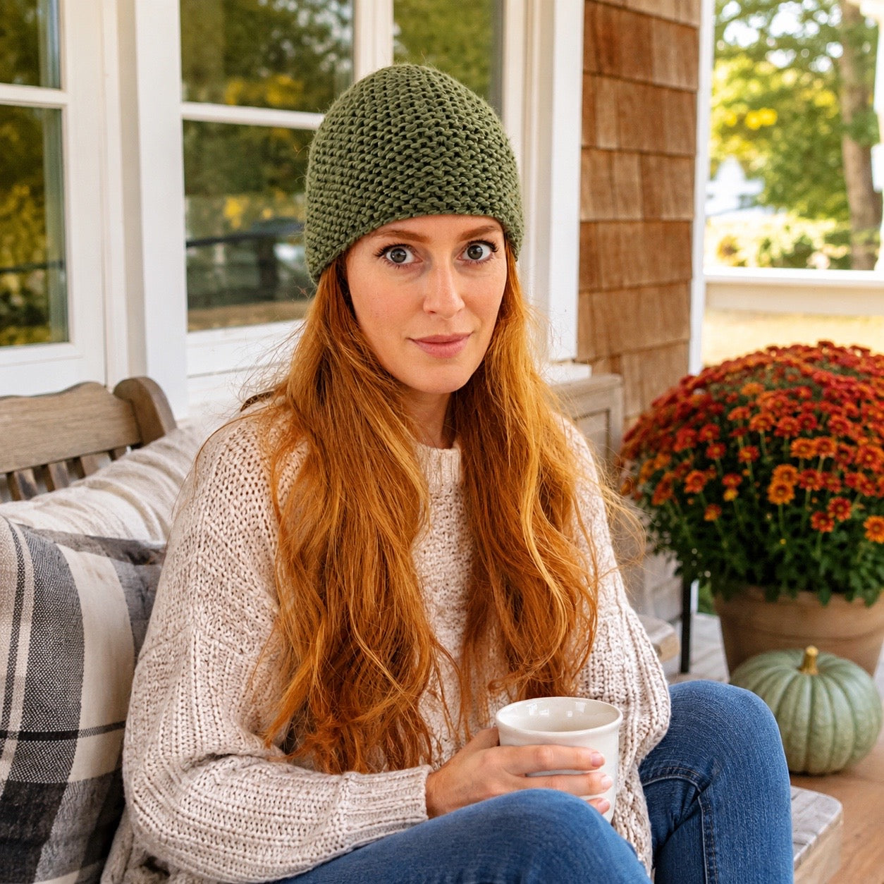 Easy Women’s Garter Stitch Hat Knitting Pattern