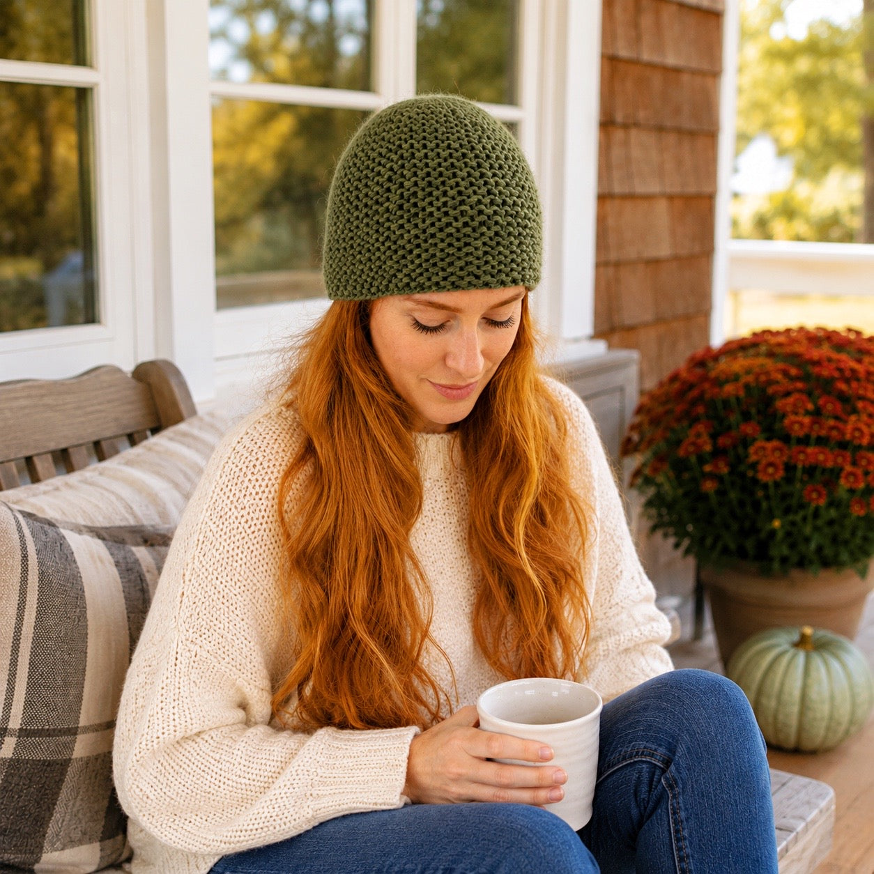 Easy Women’s Garter Stitch Hat Knitting Pattern