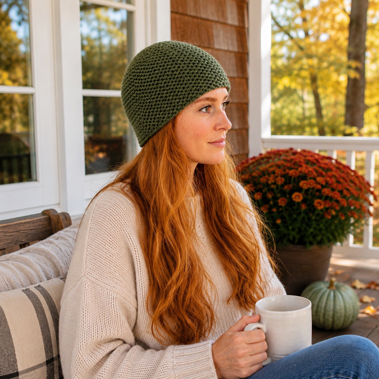 Easy Women’s Garter Stitch Hat Knitting Pattern
