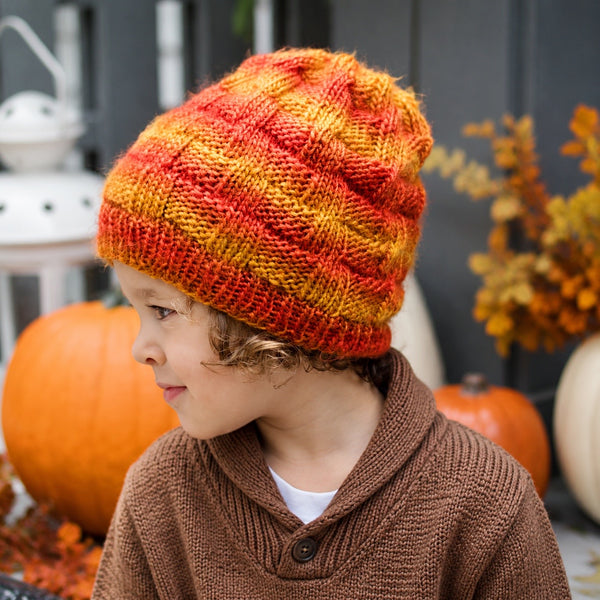 Easy Kids Faux Cable Knit Hat Pattern
