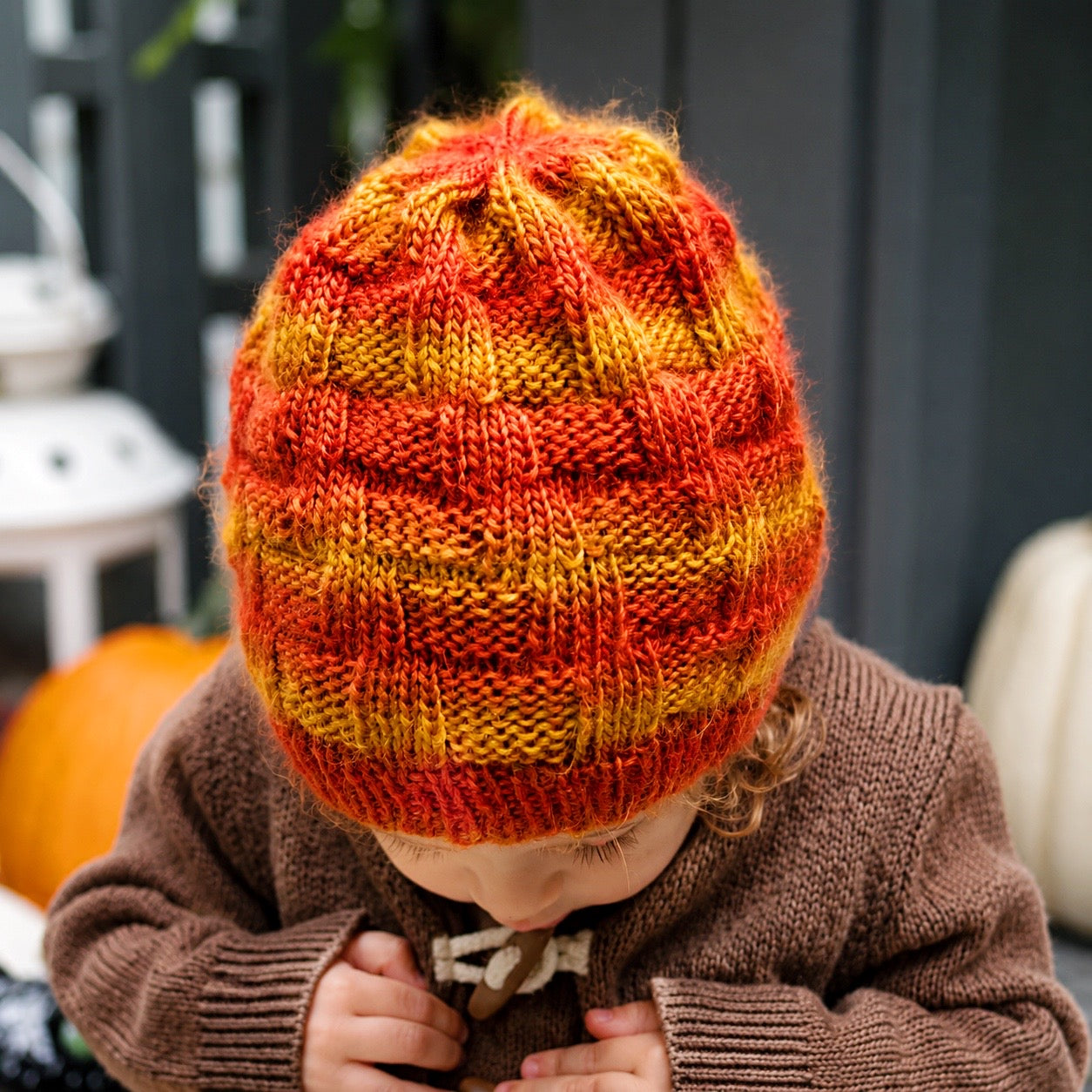 Easy Kids Faux Cable Knit Hat Pattern